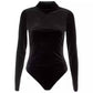 Good American - Velvet Long-Sleeve Bodysuit