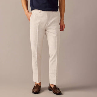 J.Crew - Calça de terno Ludlow Slim-fit desestruturada em linho de algodão irlandês