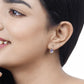 0.76 Carat Genuine Tanzanite and White Diamond 14K Yellow Gold Earrings