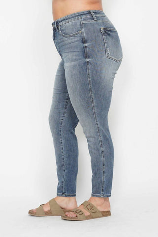 Judy Blue - High Waist Tummy Control Contrast Wash Skinny Jeans
