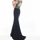 Rachel Allan - Beaded Jersey Sheath Evening Gown