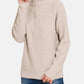 Zenana - Half Zip Long Sleeve Sweater