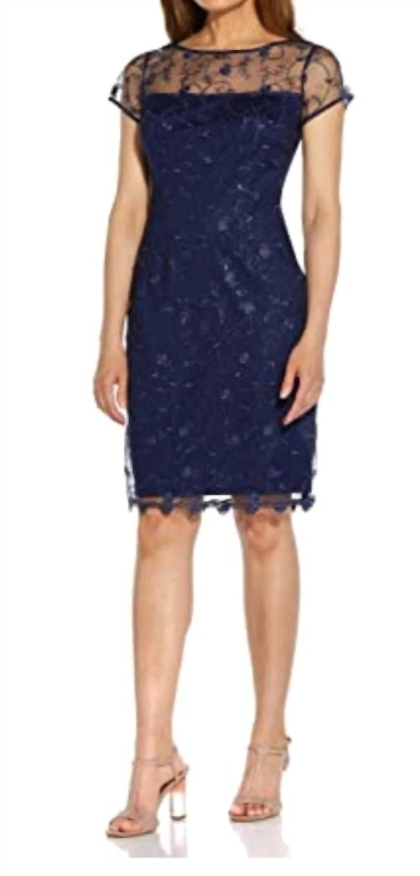Adrianna Papell - Embroidered Sheath Dress