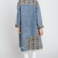 Oli & Hali - Long Color Block Leopard Denim Jacket