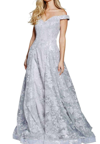 Jovani - Vestido diáfano com ombros à mostra