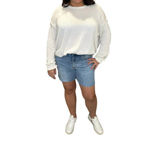 Judy Blue - Shorts de cintura alta com bainha crua
