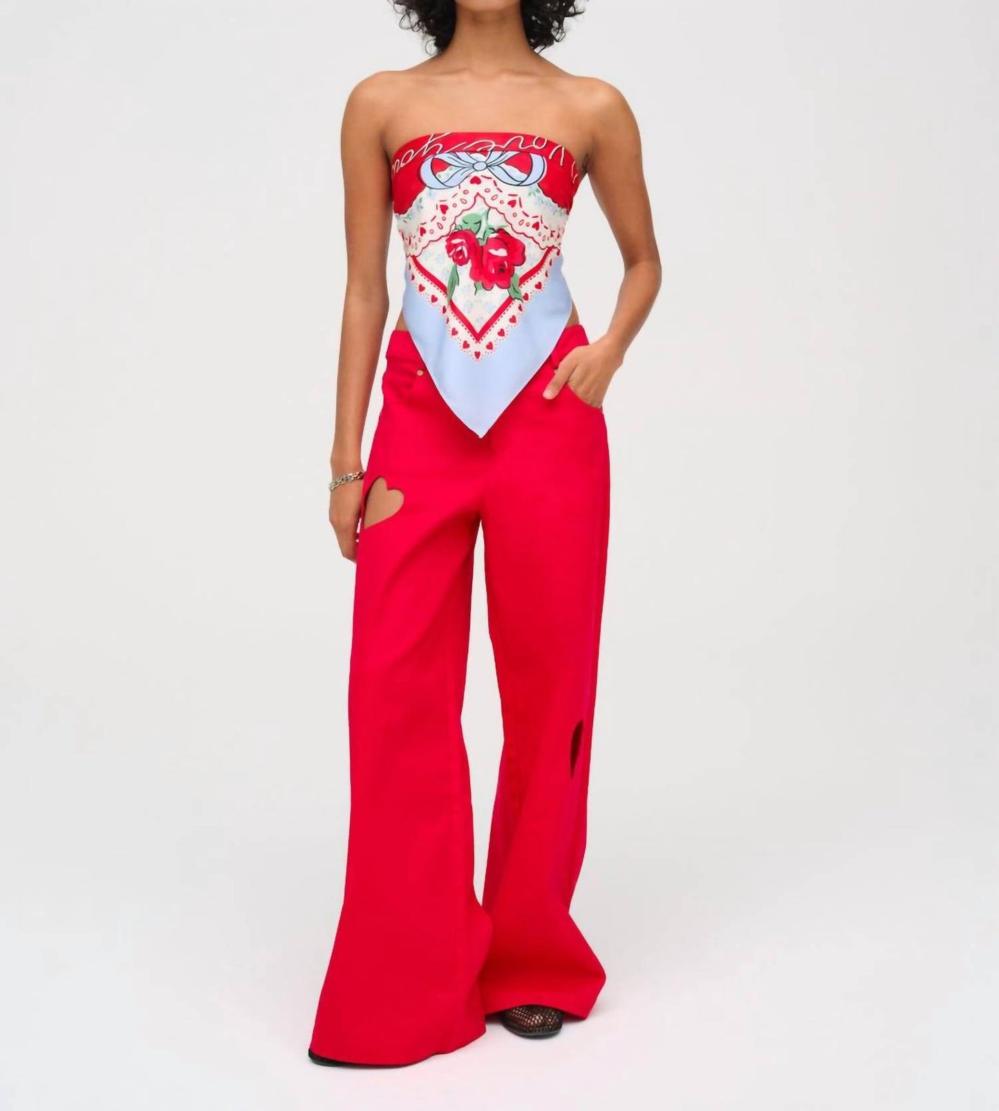 For Love & Lemons - I Love You Scarf Top