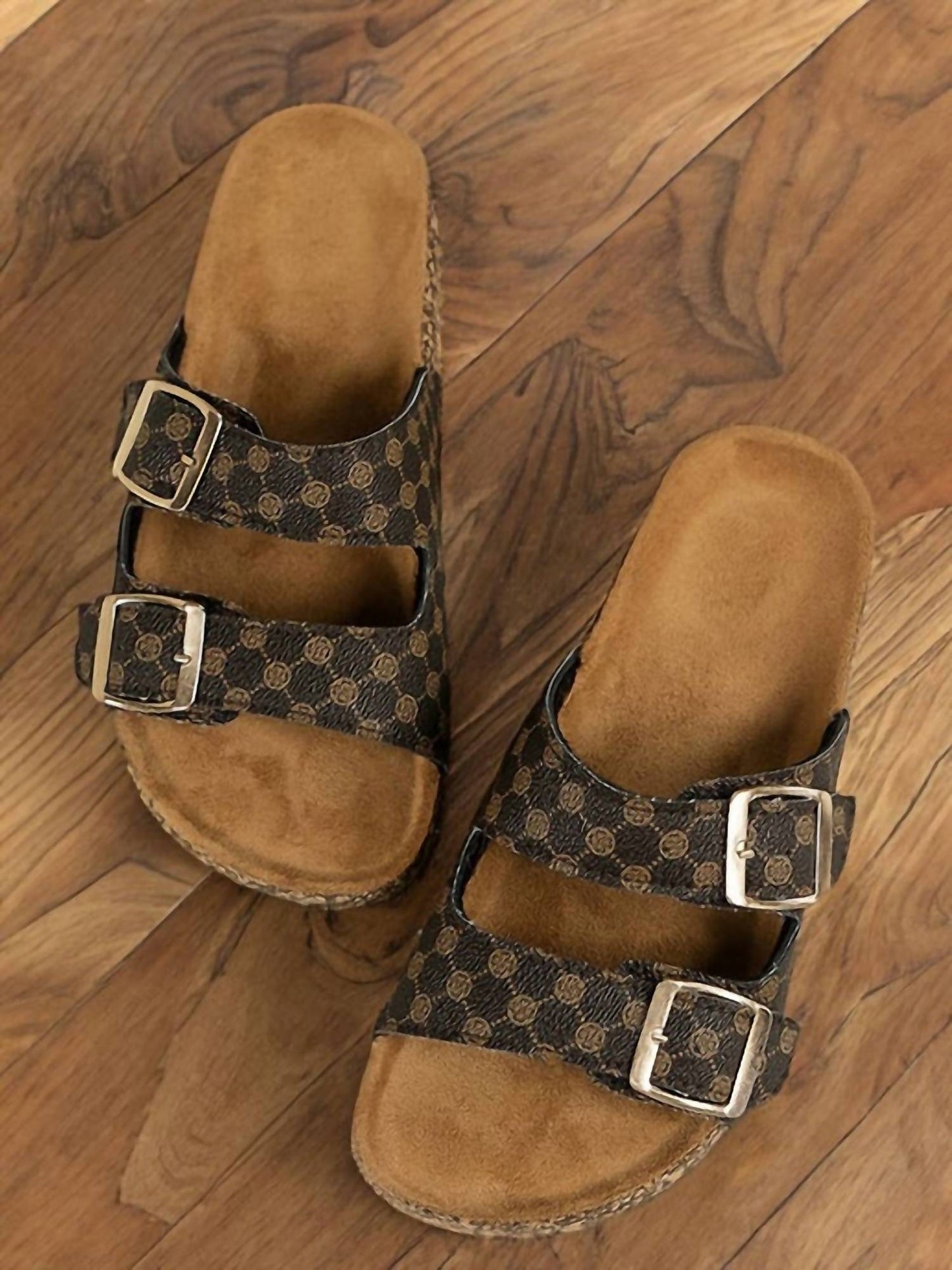 1 The Woman - Women's Luxe Double Buckle Sandals