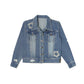 Sasha+Z - Women's Stone Embossed & Distressed Denim Jacket