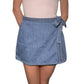 Bellissima - Braided Denim Waist Tie Wrapped Skort