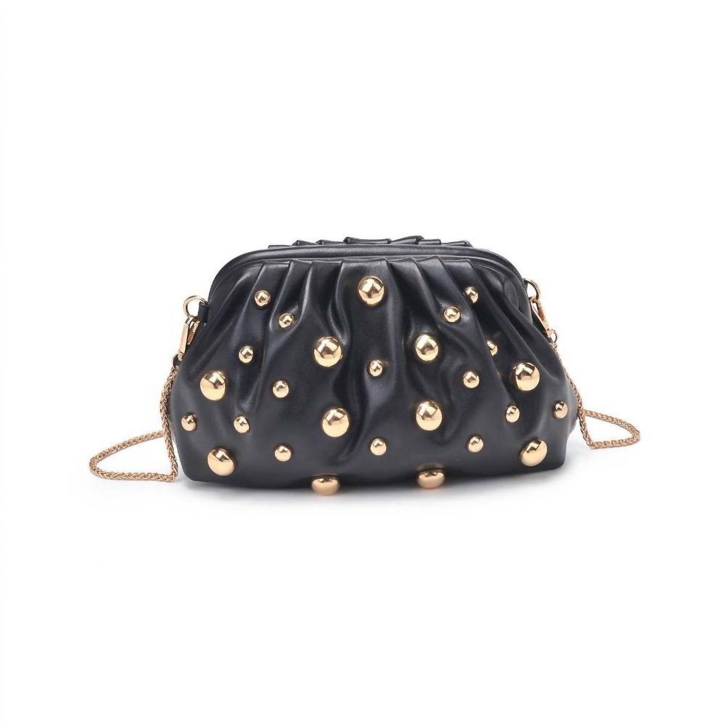 Urban Expressions - Carey Gold Studded Crossbody Clutch