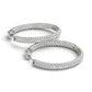 14k White Gold Two Row Pave Set Diamond Hoop Earrings (7 cttw)