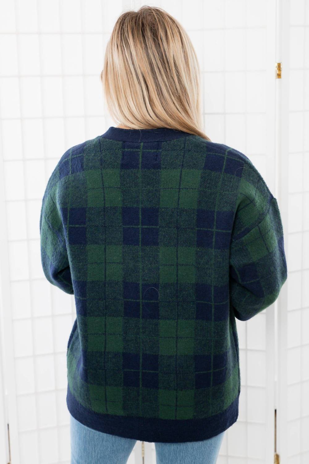 2.7 August Apparel - Winter Days Plaid Button Down Cardigan