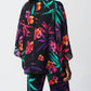 Joseph Ribkoff - Georgette Tropical Print Boxy Top