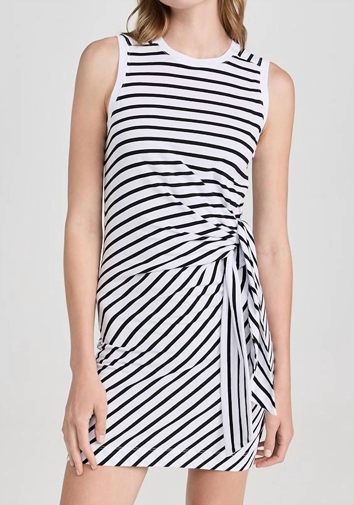 Atm - Classic Jersey Stripe Twist Dress