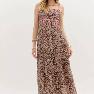 Entro - Leopard Sundress With Ric Rac Trim