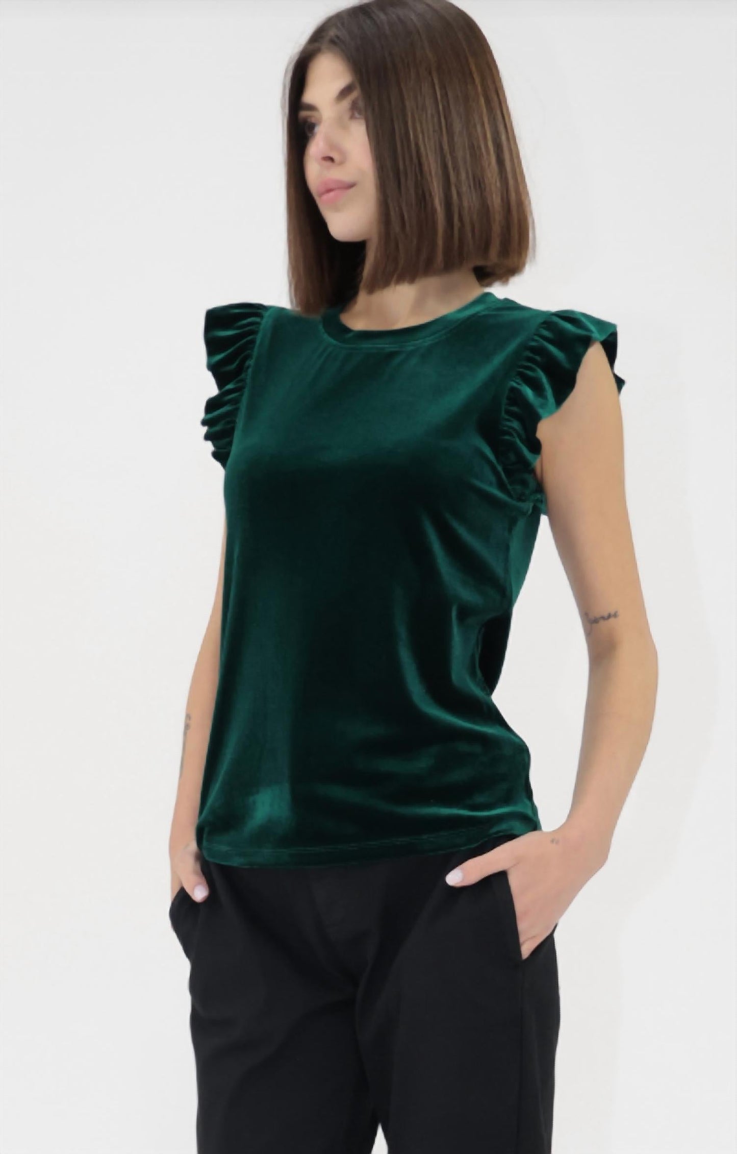 Another Love - North Velvet Ruffle Top