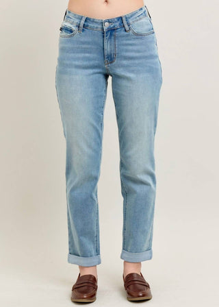 Judy Blue - Calça jeans boyfriend com punho em V
