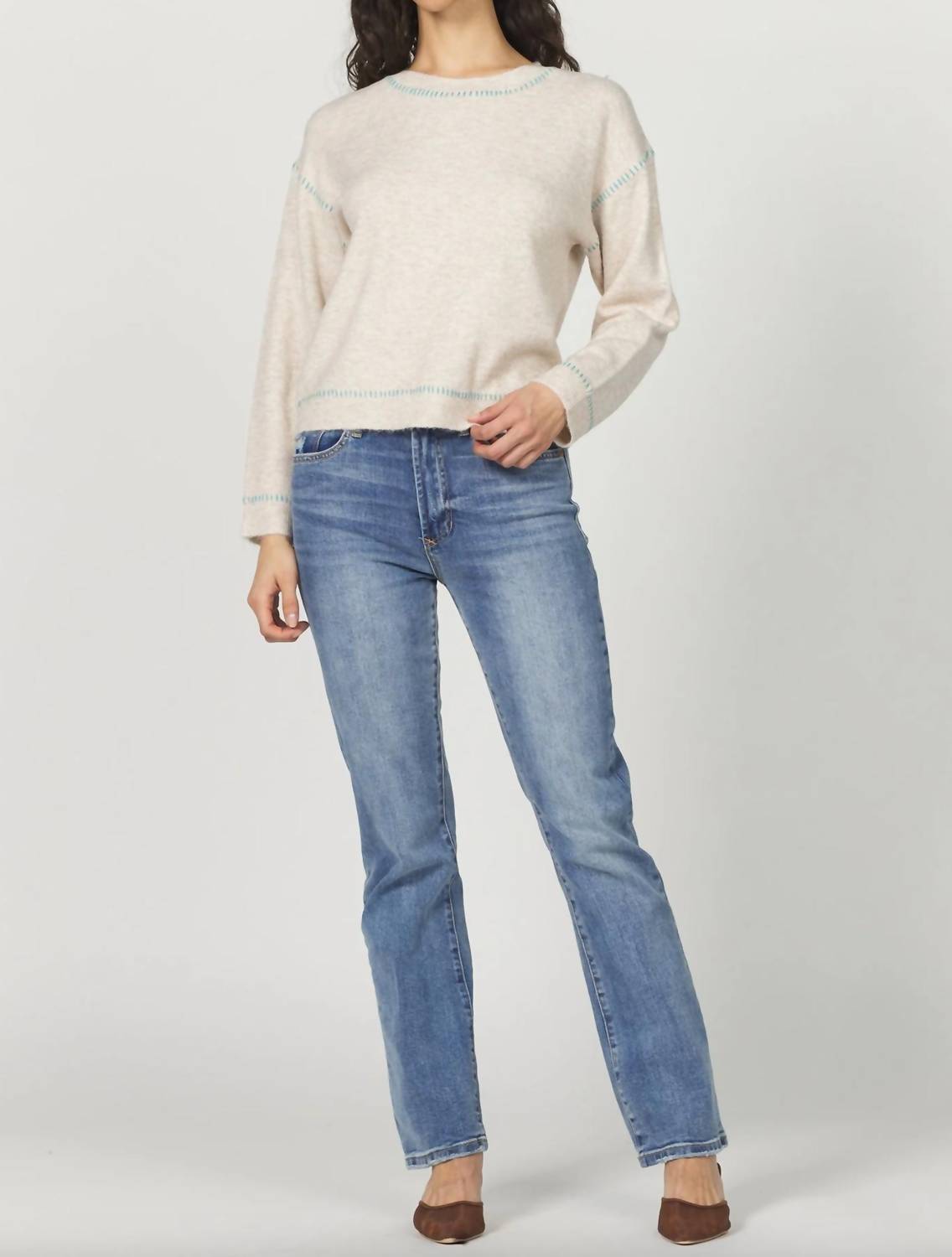 Another Love - Millie Crew Neck Sweater With Contrast Stitching