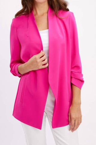 Frank Lyman - Blazer com gola xale e comprimento até o quadril