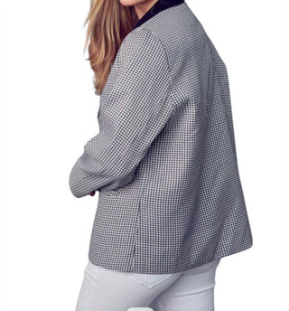 &amp;Merci - Blazer pied-de-poule com gola contrastante e lapela