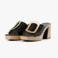 All Black - Women's Hi Elegante Buckle Heel