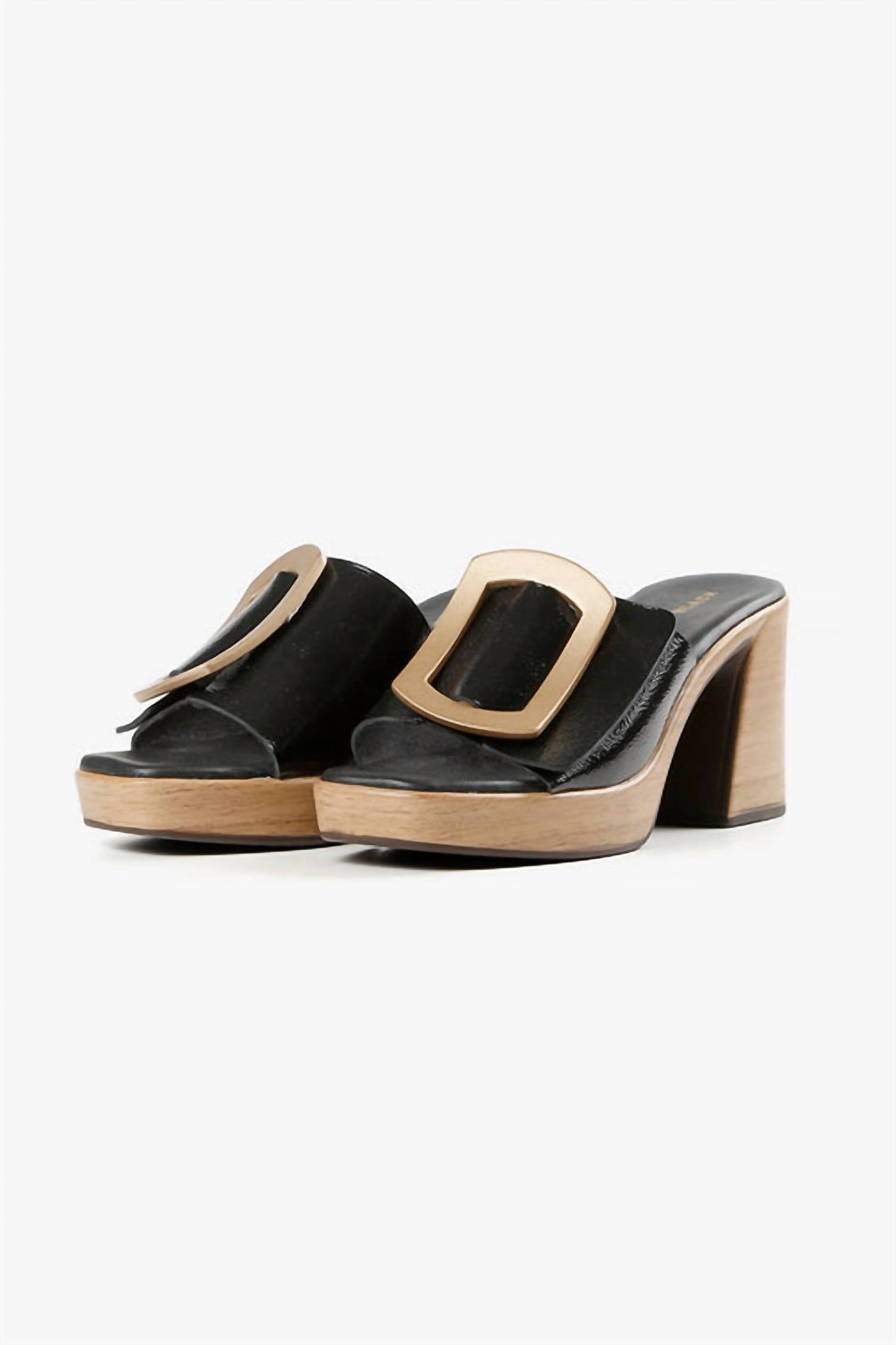All Black - Women's Hi Elegante Buckle Heel