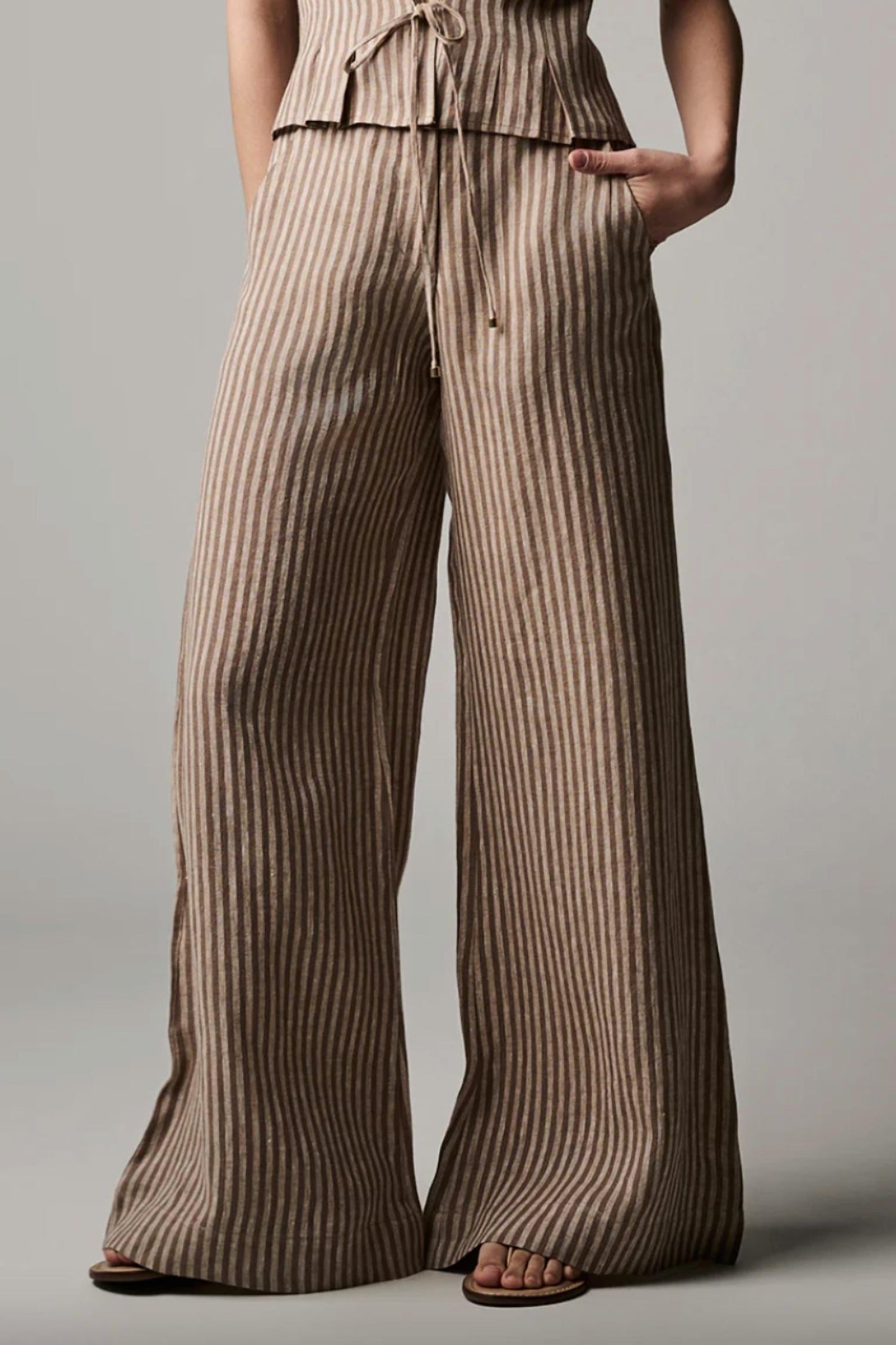 Hevron - Wide-leg Capri Pants