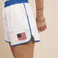 Sadie & Sage - Patriotic Contrast Flag Shorts