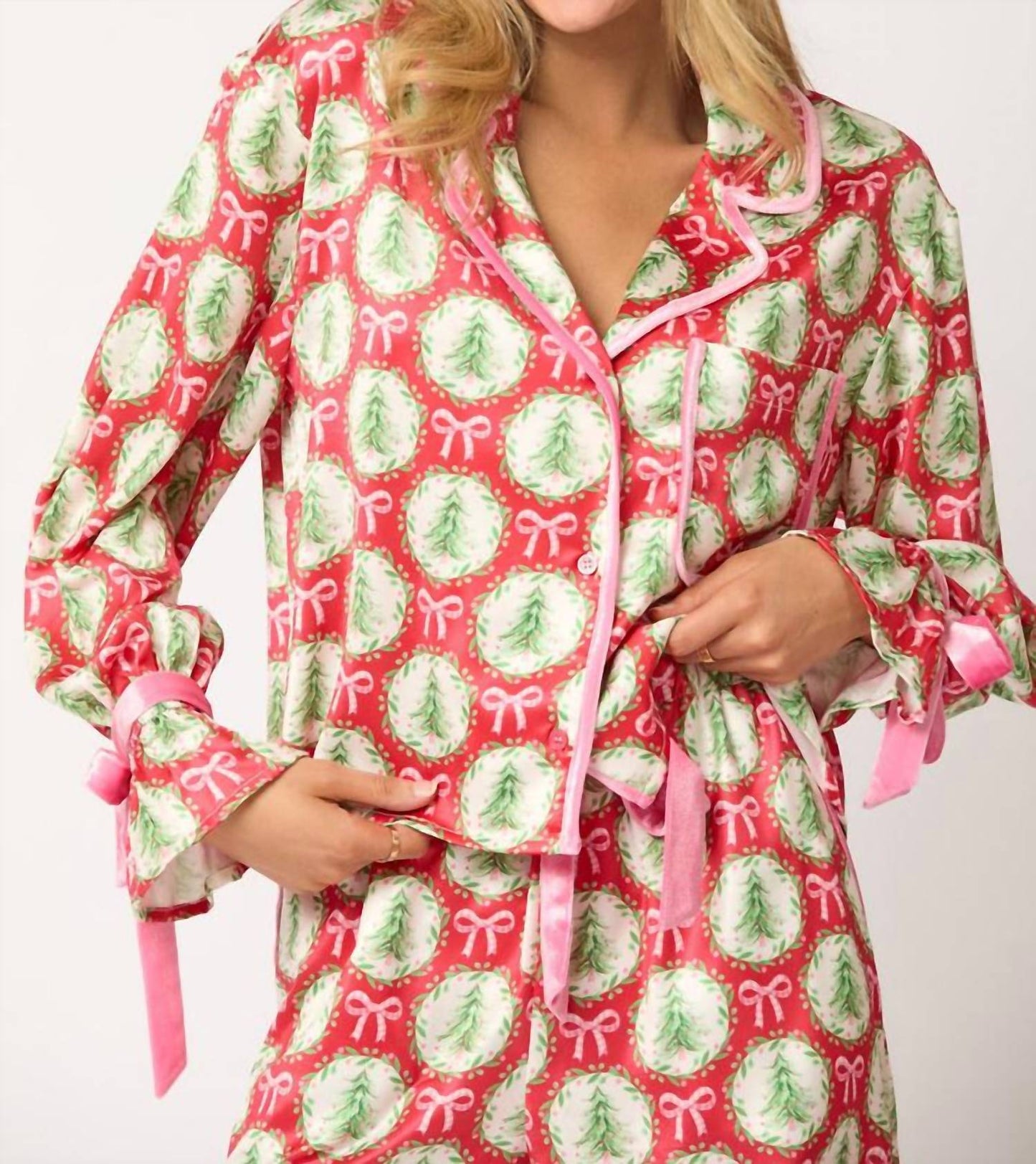 Peach Love - Christmas Jammies Top And Short Set