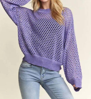 Trendsi - Blusa de crochê lurex com gola redonda Adora