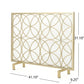 Thayer Single Panel Iron Fireplace Screen with Geometric Design