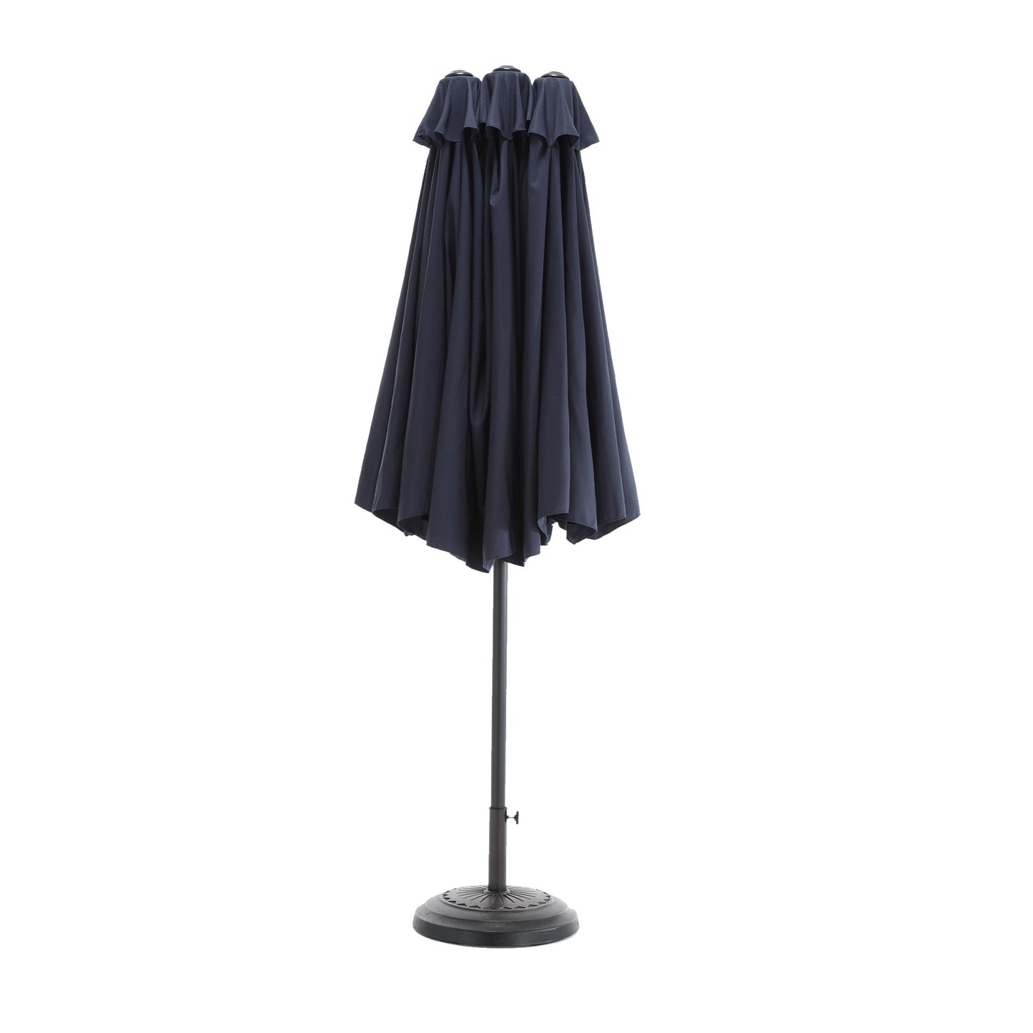 14.8 Ft Double Sided Outdoor Umbrella Rectangular Large with Crank (Navy Blue) (No Base)