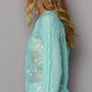 Pol - Exposed Seam Long Sleeve Lace Knit Top