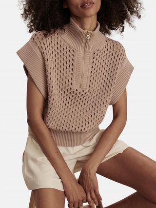 Varley - Blusa de malha com meio zíper Gaines