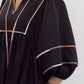 Entro - Solid Split V-neck Mini Dress