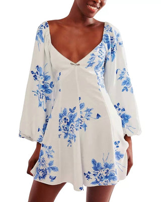 Free People - Vestido Mini Floral Franseca