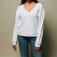 Nation Ltd - Wyatt Oversized V-neck Long Sleeve Top
