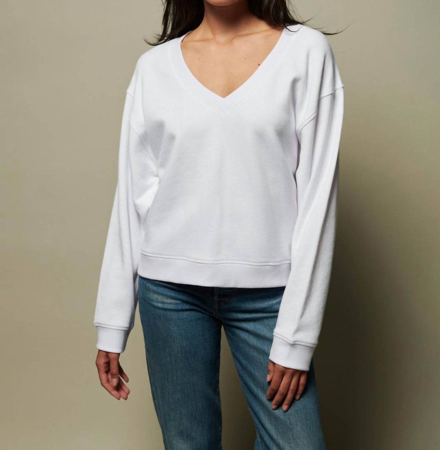 Nation Ltd - Wyatt Oversized V-neck Long Sleeve Top