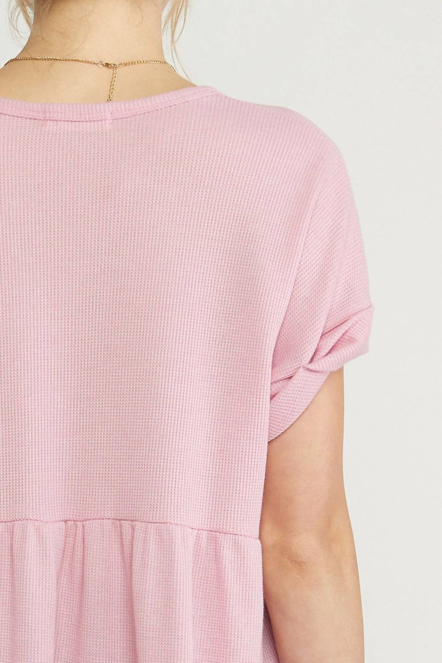 Entro - Waffle Knit Babydoll Top