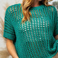 Bibi - Short Sleeve Net Crochet Top