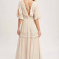 Bluivy - Elegant Lace Maxi Dress with Short Sleeves