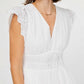 Current Air - V-neck Flutter Slv White Midi Dress