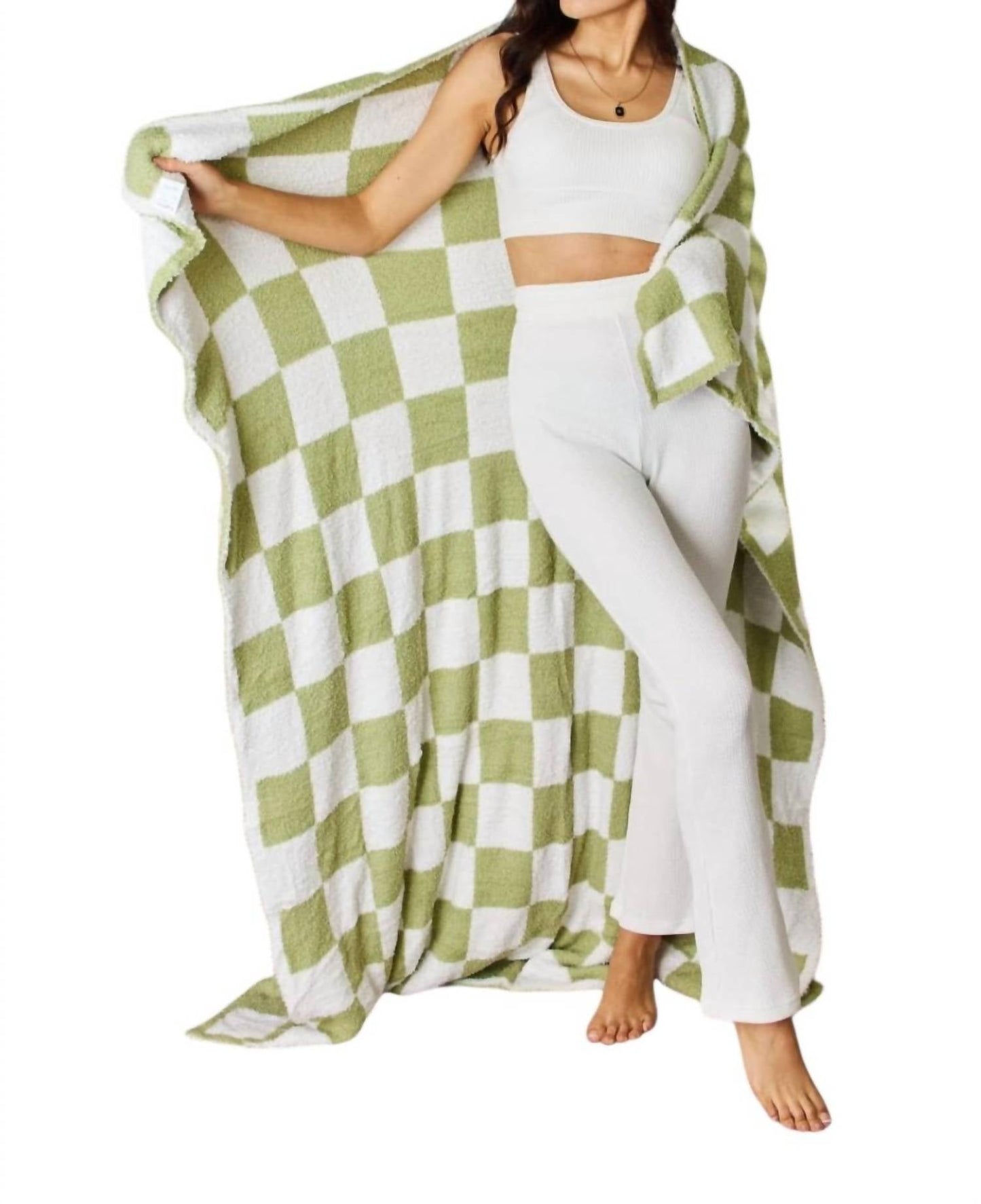 Trendsi - Cuddley Checkered Throw Blanket 50"X70"