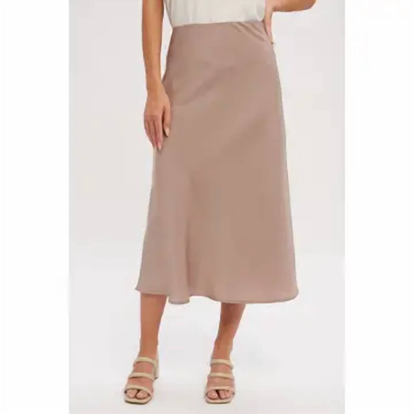 Bluivy - Satin Midi Skirt