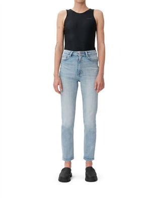 Ganni - Calça Jeans Cropped com Elástico Confortável