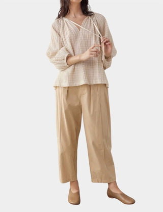 Amente - Textured Peasant Blouse