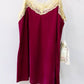 Aratta - Women's Velvet Lace Trim Cami With Button Down Back