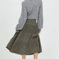 Angie - Button Front Tiered Corduroy Skirt