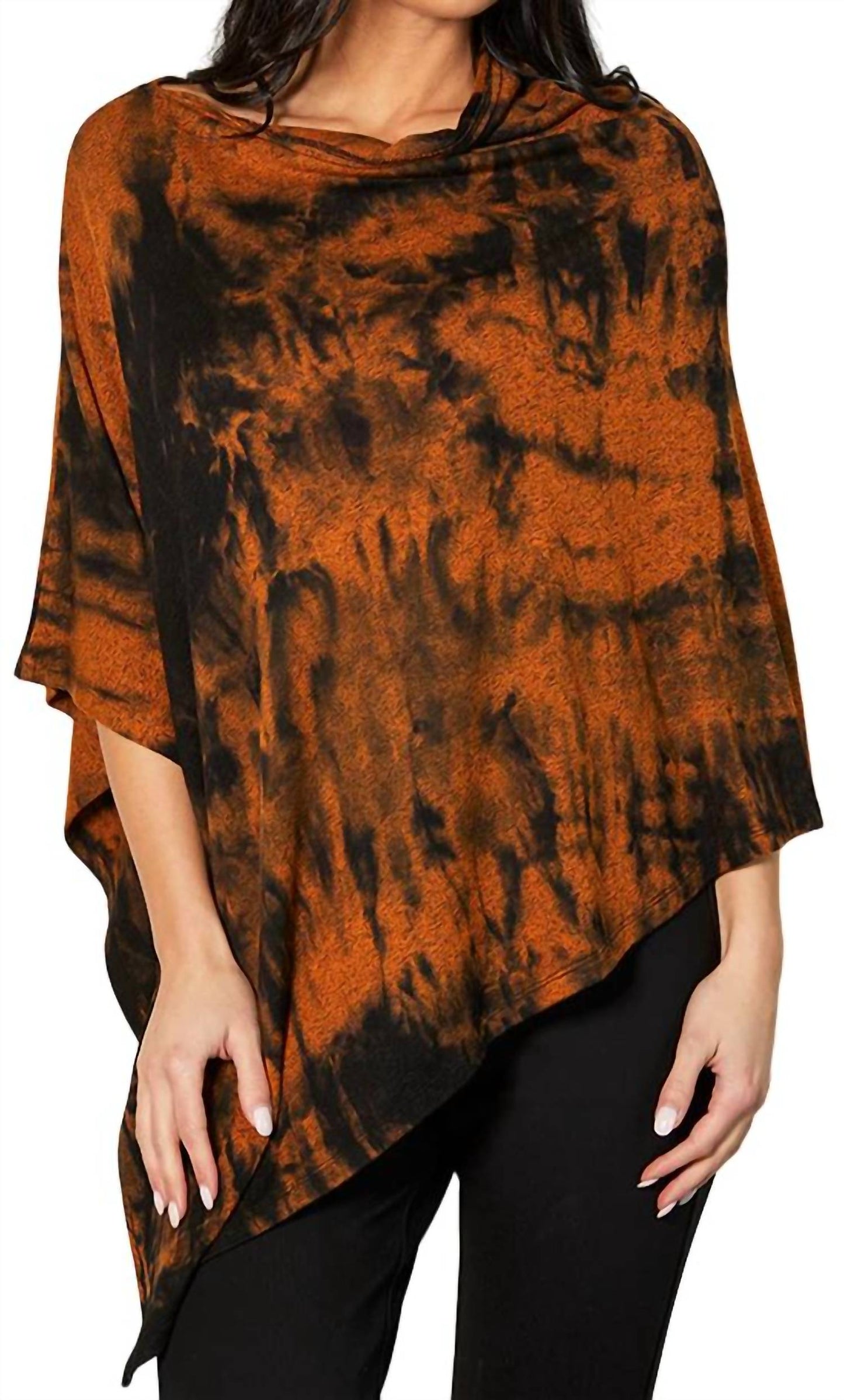 French Kyss - Marble Wash Asymmetrical Poncho